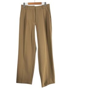 Aritzia Wilfred ibiza pant gold camel pleated straight leg career sz 8